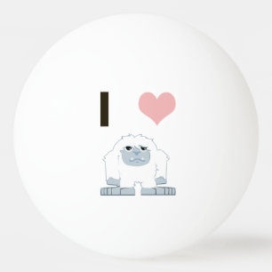 I Heart Yeti Cute Cartoon Snow Monster Pingpongbal