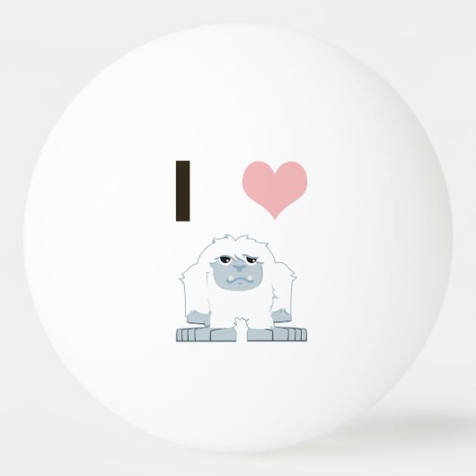 I Heart Yeti Cute Cartoon Snow Monster Pingpongbal (Voorkant)