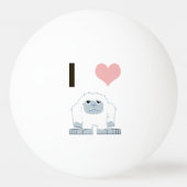 I Heart Yeti Cute Cartoon Snow Monster Pingpongbal (Achterkant)