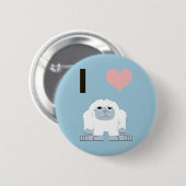 I Heart Yeti Cute Cartoon Snow Monster Ronde Button 5,7 Cm (Voorkant /achterkant)