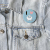 I Heart Yeti Cute Cartoon Snow Monster Ronde Button 5,7 Cm (In situ)