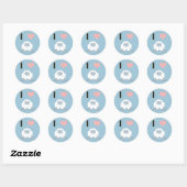 I Heart Yeti Cute Cartoon Snow Monster Ronde Sticker (Vel)
