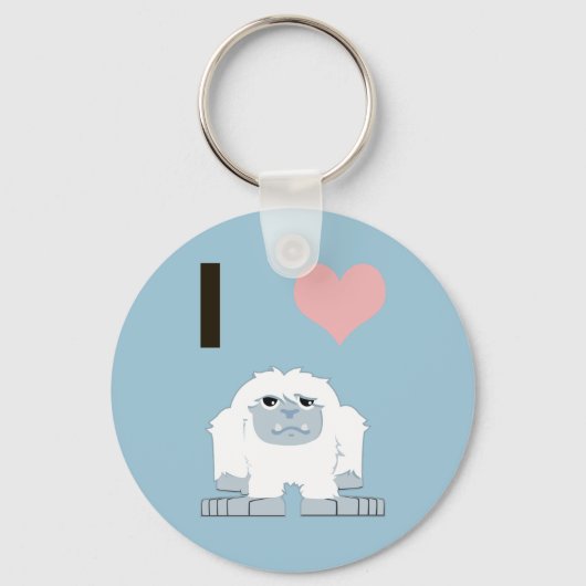 I Heart Yeti Cute Cartoon Snow Monster Sleutelhanger (Voorkant)