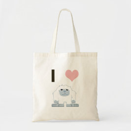 I Heart Yeti Cute Cartoon Snow Monster Tote Bag