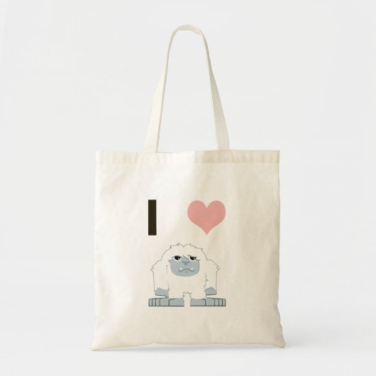 I Heart Yeti Cute Cartoon Snow Monster Tote Bag (Voorkant)