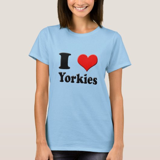 I Heart Yorkies T-shirt (Voorkant)