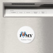 I Heart Yorkshire Terrier-Blue-Magnet Magneet (Insitu (Vaatwasser))