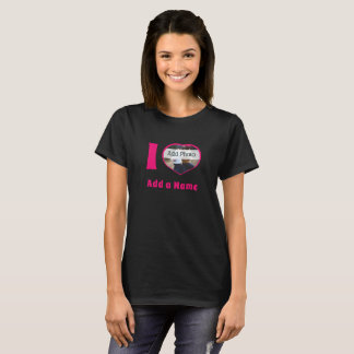 I heart you add Name photo cute modern T-shirt