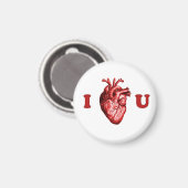 I Heart You Anatomisch Hart - Wit & Rood Magneet (Voorkant / Achterkant)