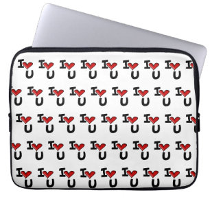 I Heart You Grafische Typografie Laptop Sleeve