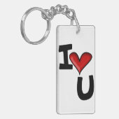 I Heart You Grafische Typografie Sleutelhanger (Voorkant Links)
