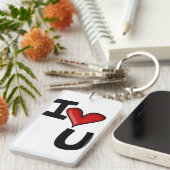 I Heart You Grafische Typografie Sleutelhanger (Voorkant Rechts)