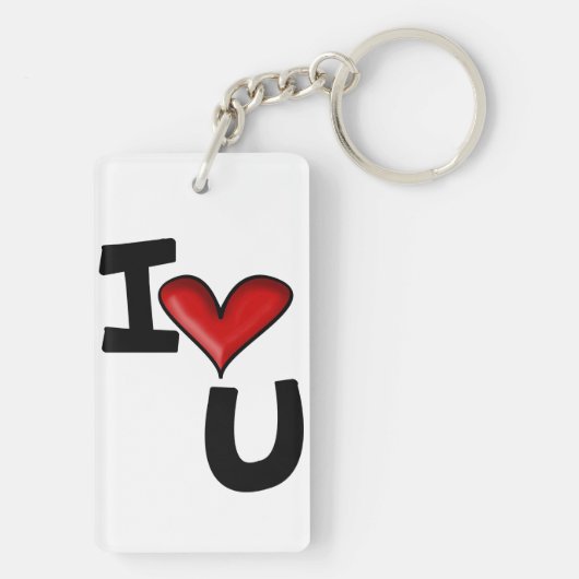 I Heart You Grafische Typografie Sleutelhanger (achterkant)