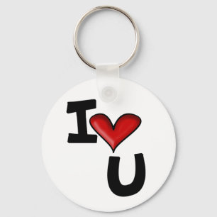 I Heart You Grafische Typografie Sleutelhanger