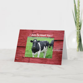 I Heart You Koe in Pasture Funny Valentijn Kaart