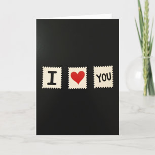 I Heart You Postzegel Stijl Kaart