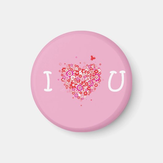 I Heart You - Roze & Wit Magneet (Voorkant)