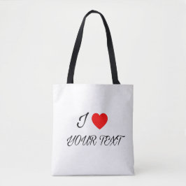 I heart your text tote bag
