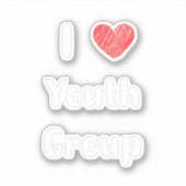 I Heart Youth Group op maat gesneden vinyl Sticker (Voorkant)