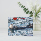 I Heart Zee Otters Briefkaart (Staand voorkant)