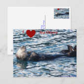I Heart Zee Otters Briefkaart (Voorkant / Achterkant)