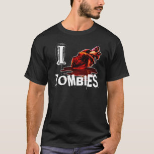 I HEART ZOMBIE - zwart/wit T-shirt