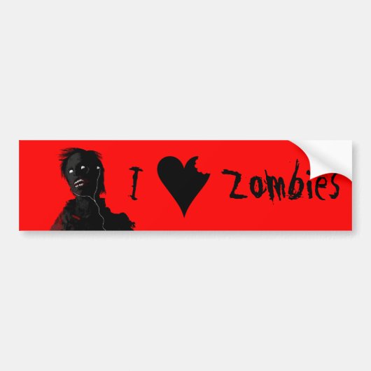 I Heart Zombies Bumpersticker (Voorkant)