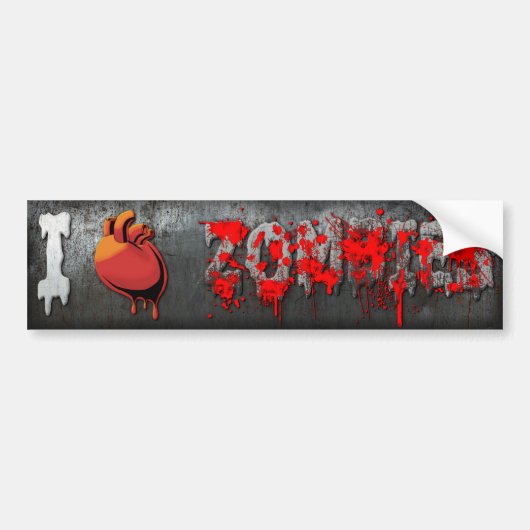 I Heart Zombies Bumpersticker (Voorkant)
