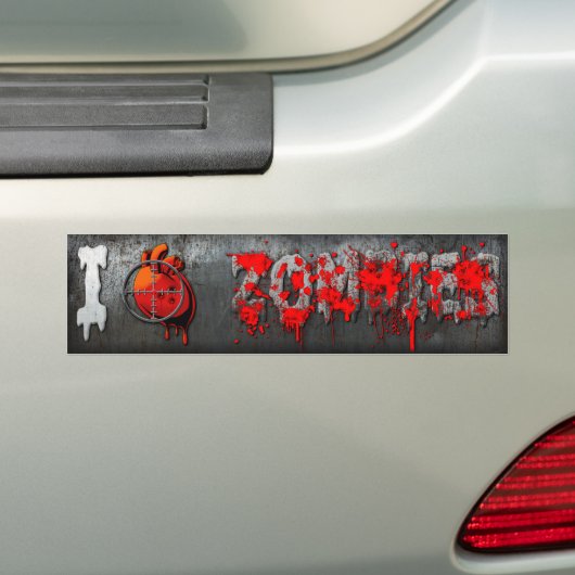 I Heart Zombies Bumpersticker (Op auto)