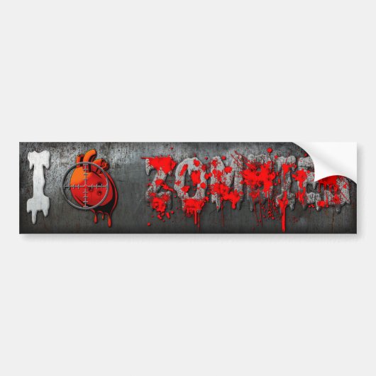 I Heart Zombies Bumpersticker (Voorkant)