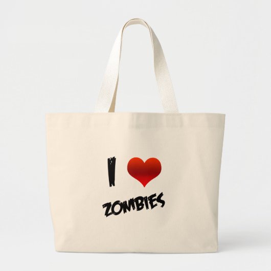 I Heart Zombies Grote Tote Bag (Voorkant)
