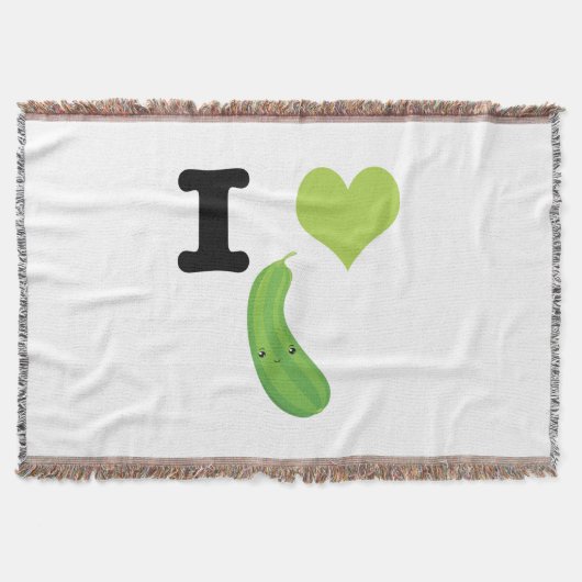 I Heart Zucchini Cute Kawaii Zucchini Deken (Voorkant)