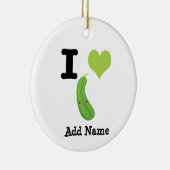 I Heart Zucchini Cute Kawaii Zucchini Keramisch Ornament (Rechts)