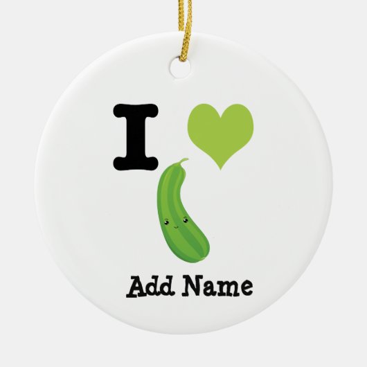 I Heart Zucchini Cute Kawaii Zucchini Keramisch Ornament (Voorkant)
