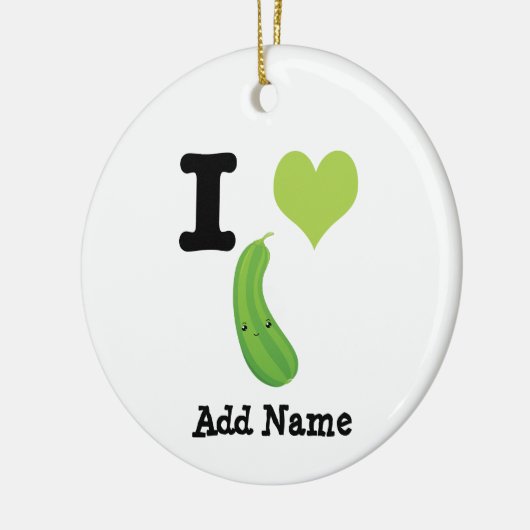 I Heart Zucchini Cute Kawaii Zucchini Keramisch Ornament (Links)