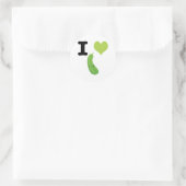 I Heart Zucchini Cute Kawaii Zucchini Ronde Sticker (Tas)