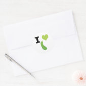 I Heart Zucchini Cute Kawaii Zucchini Ronde Sticker (Envelop)