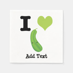 I Heart Zucchini Cute Kawaii Zucchini Servetten