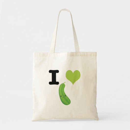 I Heart Zucchini Cute Kawaii Zucchini Tote Bag (Voorkant)