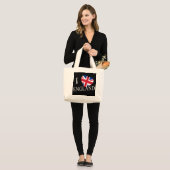 I Heartflag Engeland bij jtcnt Grote Tote Bag (Voorkant (model))