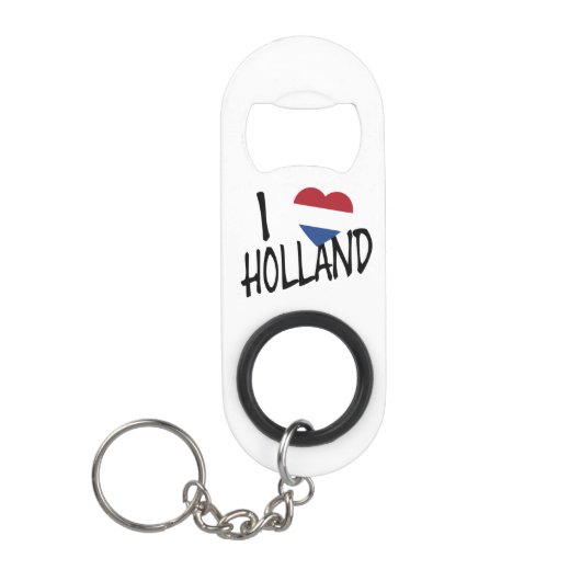 I Heartflag Holland bk op wt bocnt Mini Flessenopener (Voorkant)