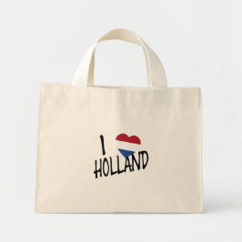 I Heartflag Holland bk tcnt Mini Tote Bag
