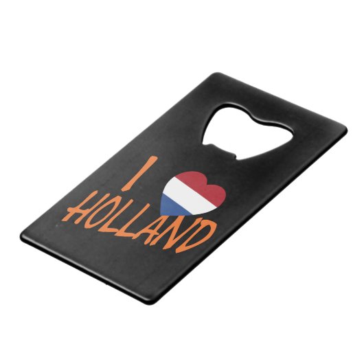 I Heartflag Holland of op bk bocnt Creditkaart Flessenopener (Achterkant Gekanteld)
