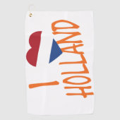 I Heartflag Holland of op nat gtcent Golfhanddoek (Voorkant)