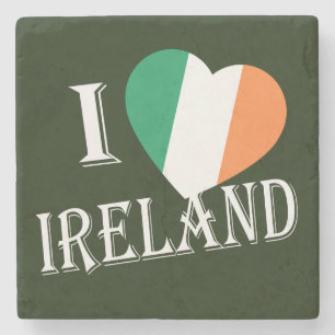 I Heartflag Ireland White Stone Onderzetter