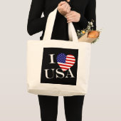 I Heartflag USA bij jtcnt Grote Tote Bag (Voorkant (product))