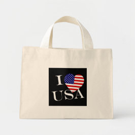 I Heartflag USA bij ttcnt Mini Tote Bag