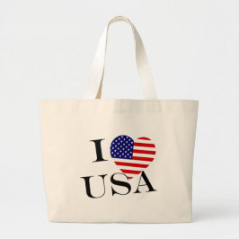 I Heartflag USA bk jtcnt Grote Tote Bag