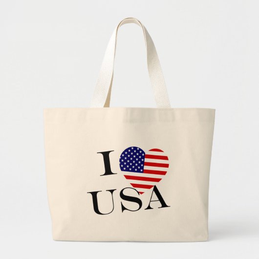 I Heartflag USA bk jtcnt Grote Tote Bag (Voorkant)