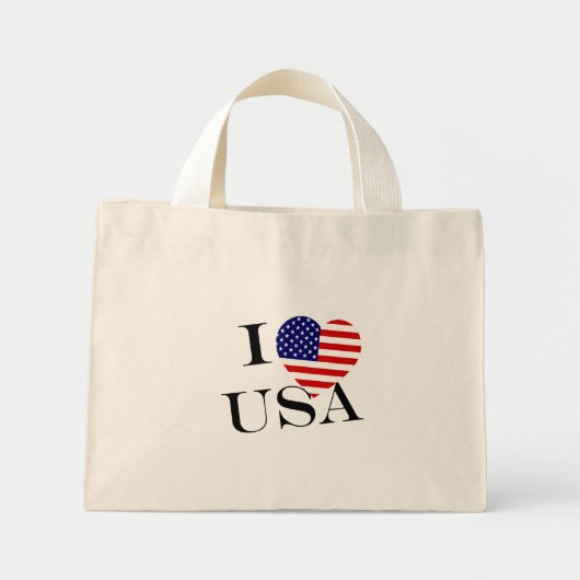 I Heartflag USA bk tcnt Mini Tote Bag (Voorkant)